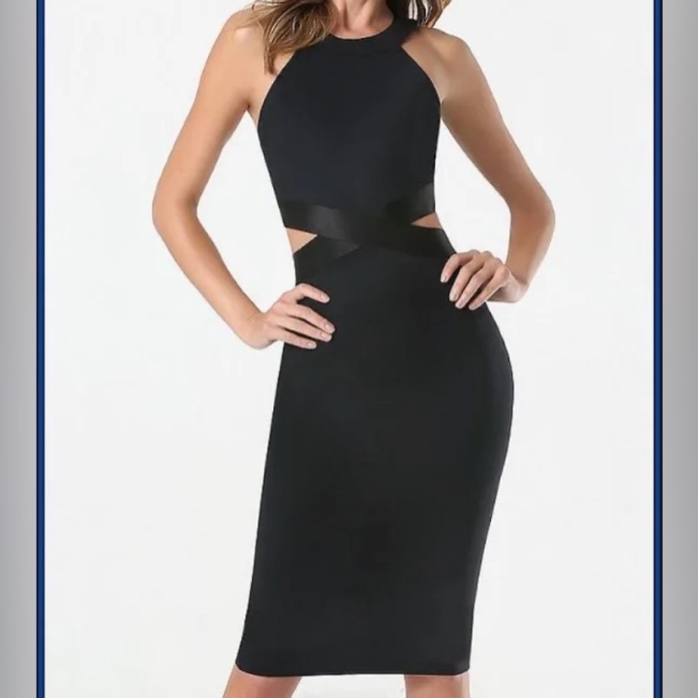Bebe midi dress cut out waist dress